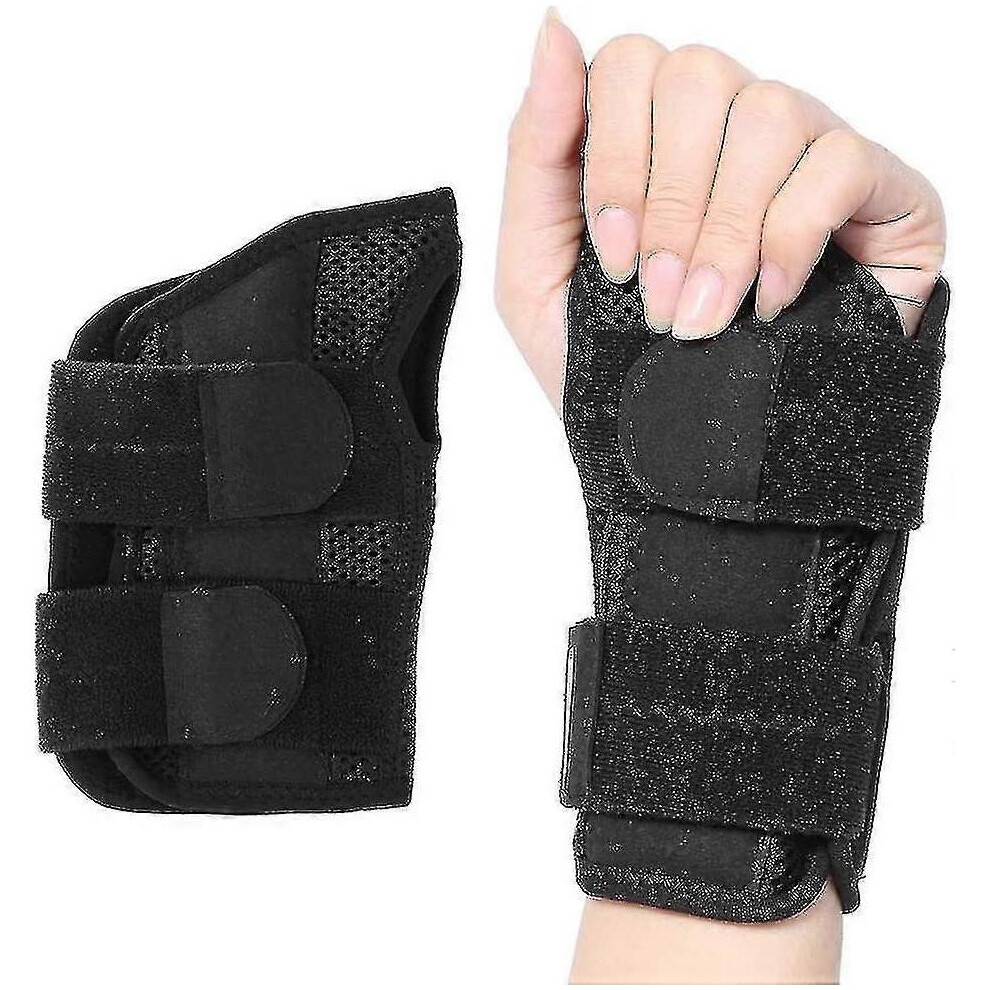 (Left hand-S, Black) Carpal Tunnel Wrist Brace, Breathable Wrist Splint Brace Night Support Adjustable Straps For Tendonitis Arthritis - Dian