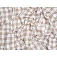 Minerva Core Range 5/8 inch Gingham Check Yarn Dyed Cotton Chambray Fabric Stone