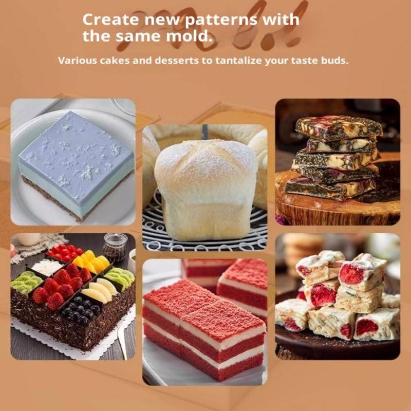 4/5/6/8/10 tum Tiramisu Muffinform Aluminiumlegering Fyrkantig Kakform Bakform Cheesecakeform För Födelsedagstårta Tårta Bröd gray