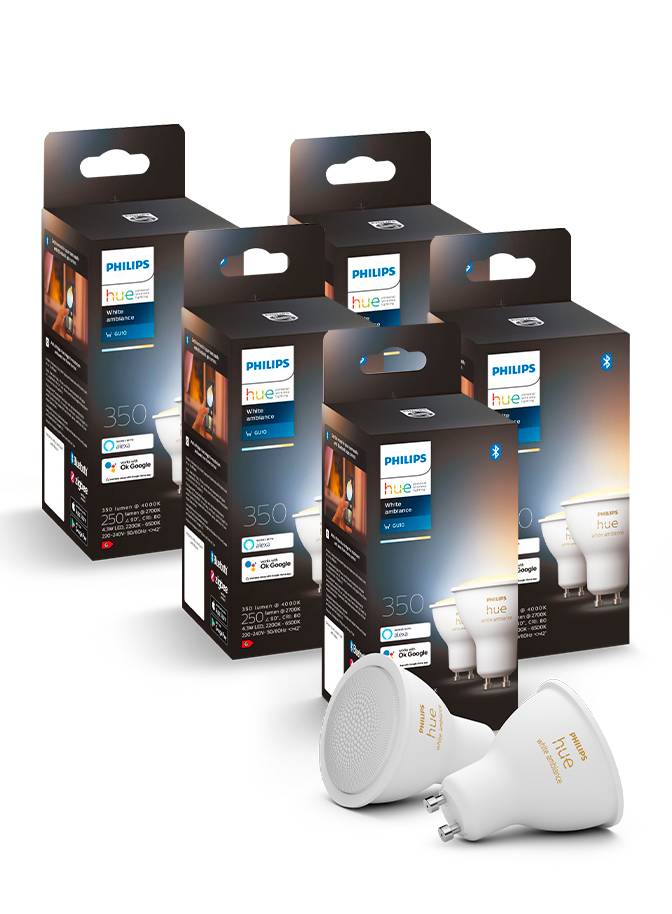Philips Hue White Ambiance LED spot - GU10 - 10-pak (NY 2024 MODEL)