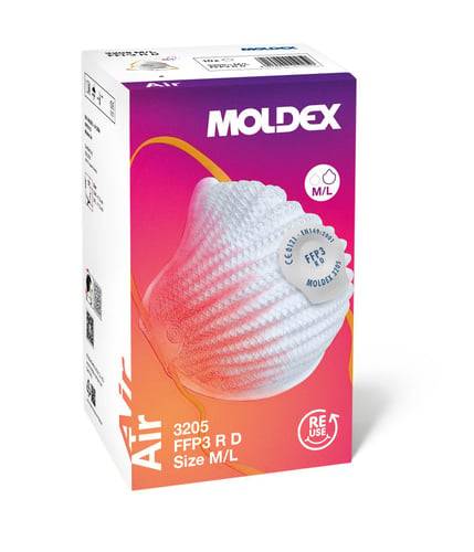 Moldex FFP3 R D Air formstøbt maske m. Ventex-ventil M/L