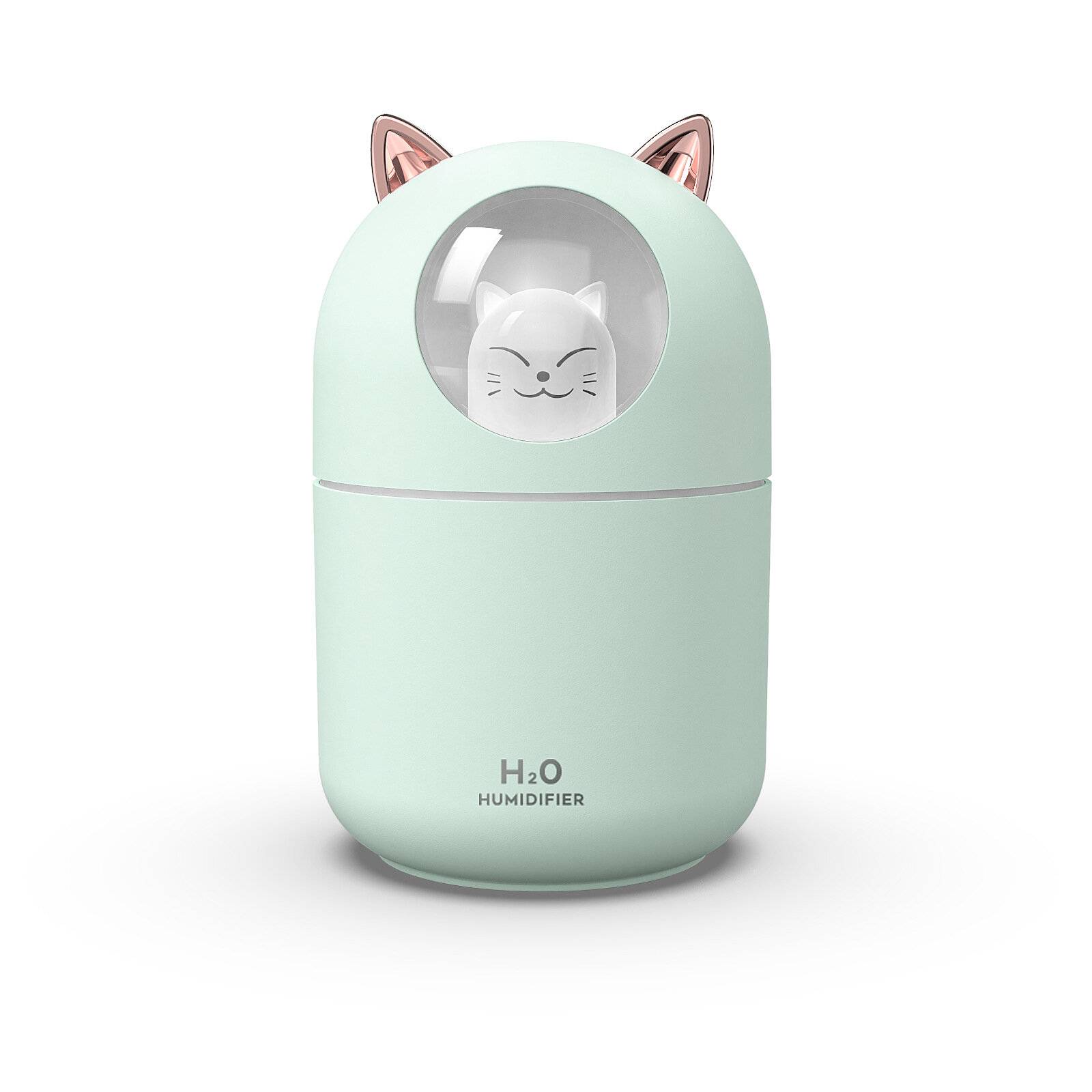 Bärbar Liten Fuktmätare 300 ml Mini Sval Dimfuktare med Nattljus USB Personlig Fuktmätare