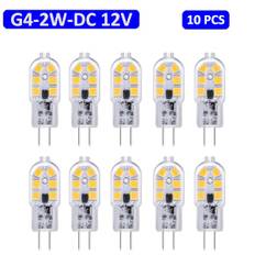 Lamper 10-pak G4 LED-pære 2W, DC 12V lyspære, 6000K hvid