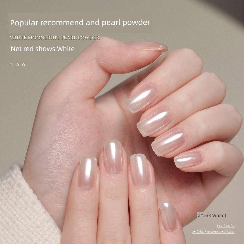Gaoy GAOY Pärlpuder Aurora Älva Nagelkonst white