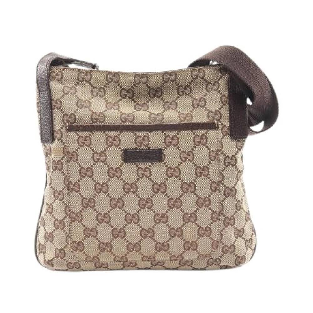 Gucci Vintage - Pre-owned GG Canvas Axelremsväska Vintage - Dam - ONE Size - Läder