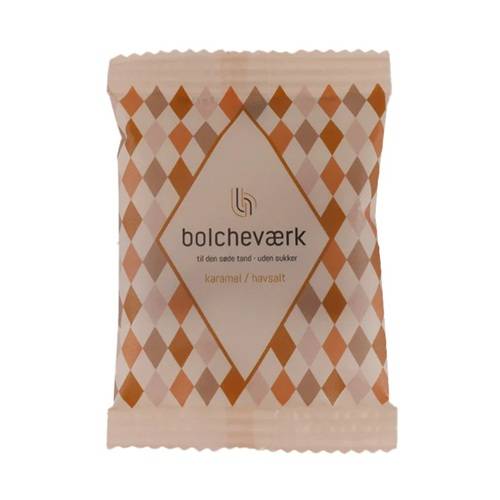 BOLCHEVÆRK - Flødekaramel & Havsalt Sukkerfri bolcher flowpack 12g..