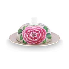 PIP Studio Blushing Birds Smørboks - Ø 17 cm - Porcelæn - Khaki