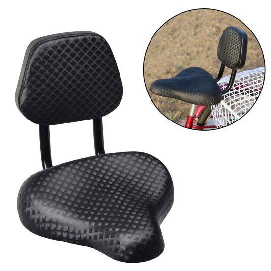 Cykling Bred Komfort Faux Läder Cykel Cykelsadel Sits med Ryggstöd