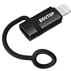 BOUTOP 2023 [Apple MFi-certifierad] 36 W USB C till Lightning-adapter för snabb laddning, kompatibel med iPhone, iPad, iPod – [1 st, svart]