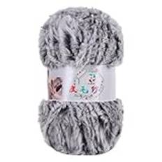100 g nystan konstpälsgarn, handstickat garn, plyschgarn, ull för virkning, fluffigt handstickgarn, virkgarn, konstpälsgarn, stickat garn för pyssel virkning och hantverk, svart-vit