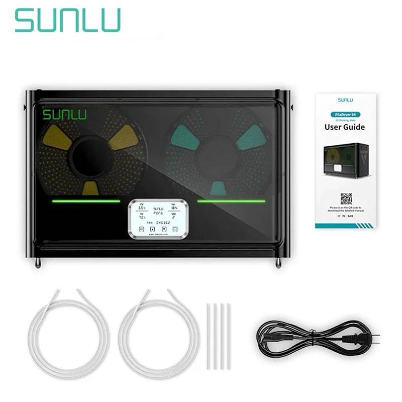 SUNLU S4 Filament Dryer Box Compatible with PLA,PETG,ABS,TPU,PA 4 Rolls 1KG 1.75/2.85/3MM Filament Easy Operation And Fast Ship