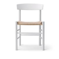 Fredericia Furniture - Mogensen J39 Chair, Vitlackerad Bok, Natur Sits - Matstolar - Børge Mogensen