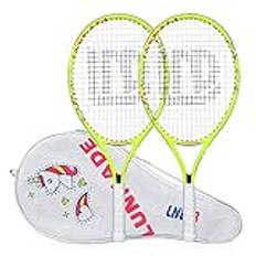 LUNNADE Tennisracket för barn junior, 45 cm (19/21/23/25 tum) ungdoms tennisracket med lock, lämplig för nybörjare, pojkar och flickor ålder 3-12