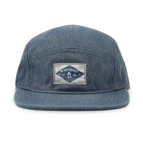 CLAPE 5 panelkeps platt brätte snapback keps keps tvättad bomull baseballkeps utomhus sport keps gata truckerkeps för män kvinnor, 5P02-blå, one size