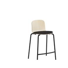Barstol ADD Birk laminat, sæde i beige tekstil, hvide ben glans 10