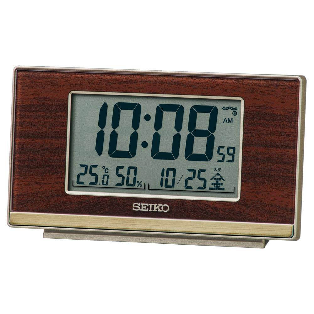 Seiko Klocka Bordsklocka Träådrad Kärna x x Väckarklocka Radio Digital Step Down Snooze SQ793B Storlek 7.8 13.5 3.8cm
