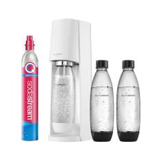 SodaStream Wassersprudler Terra Promopack mit Quick-Connect CO2-Zylinder| inkl. 3X 1L Fuse Kunststoffflasche (spülmaschinengeeignet) | Farbe: Weiß