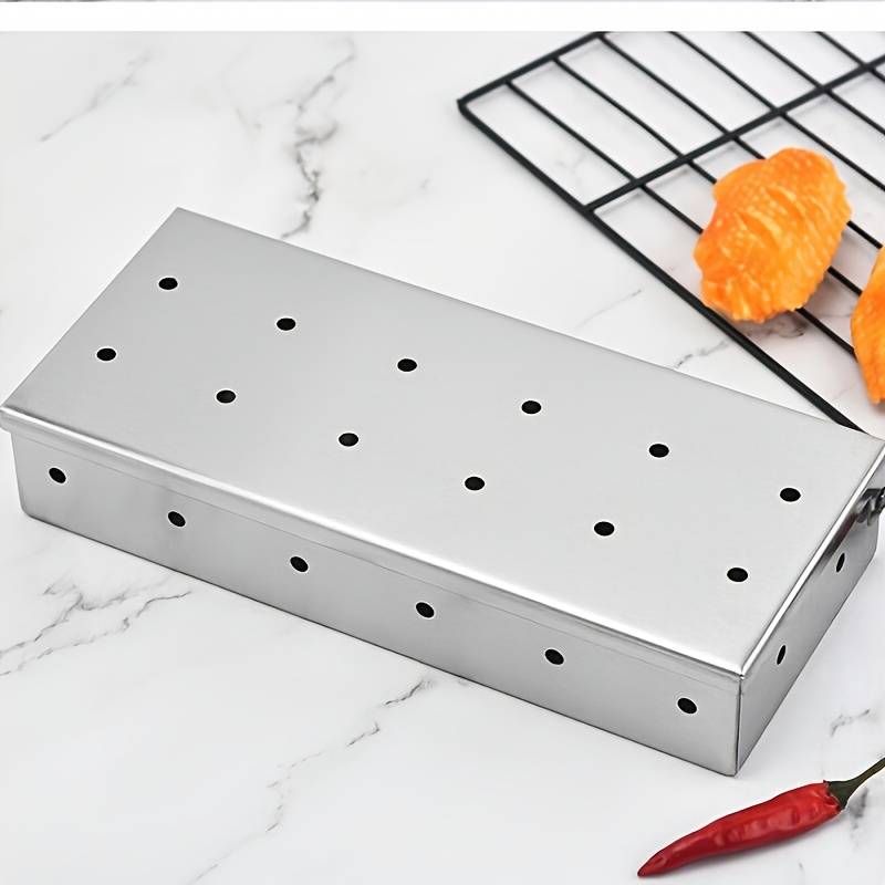 Square Smoking Box Outdoor Bbq Tools Bbq Stainless Steel Charcoal Box