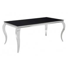 PRINCE Spisebord 180x90cm - sort/krom