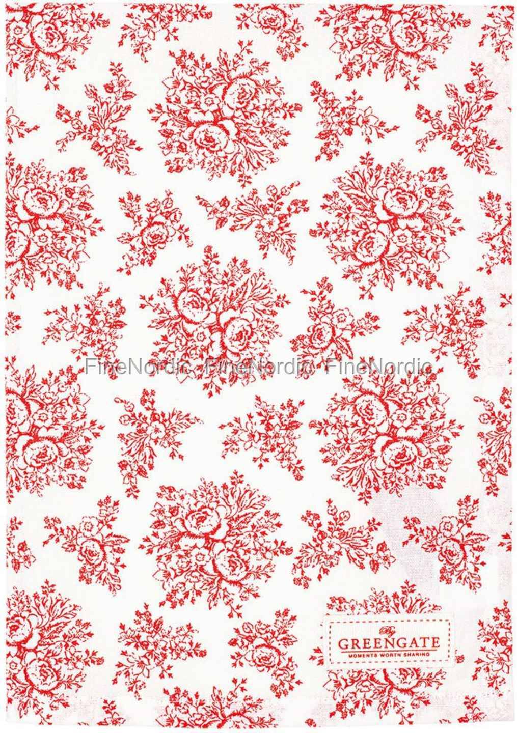 GreenGate Tea Towel "Stephanie Red"