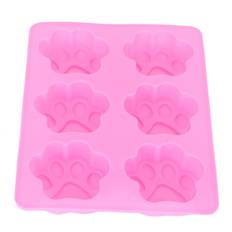 6Grid Pink Cat Claw Shaped Mold Cartoon DIY Hand Made Cake Chocolate Bread Mould for Baking