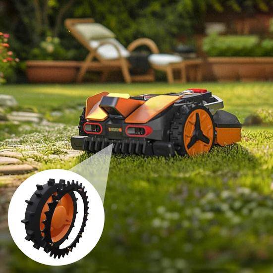 2 st 205 mm Gräsklippare Halkskyddsspikar Robotgräsklippare Spikar Halkskyddsspikar med Skruvar för Worx Landroid S/M Robotgräsklippare svart