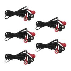 5pcs Tens Replacement Lead Wires 4 Snap 4.6ft 2.5mm Meridian Treatment TENS Unit Electrodes Wires
