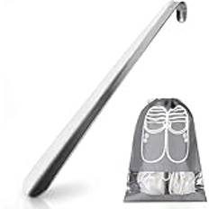 MIVPD skohorn lång, 42 cm skohorn rostfritt stål skohorn metall mycket stabil skohorn med ergonomisk form, för män kvinnor barn äldre (80 cm)