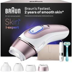 Braun i·expert 7 PL7442 Smart IPL Hårfjerning – Rosenguld, inkl. mini-barbermaskine og etui.