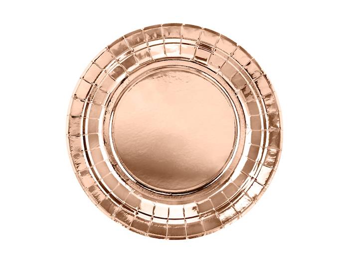 Rose Gold paptallerken 6x - 18 cm
