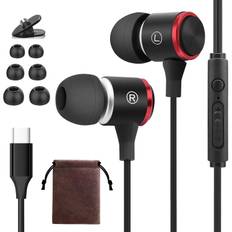 Type C Earphones Earphones Compatible with 15 Max Wired HiFi Wired Earphones Type C Clear Calls Earphone Microphone Comfortable Wear Earphones