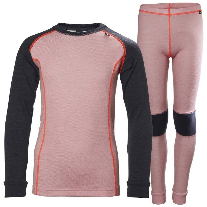 Helly Hansen Junior Lifa Merino Set Skiundertøj Børn - Blush / 164 cm / 14 år