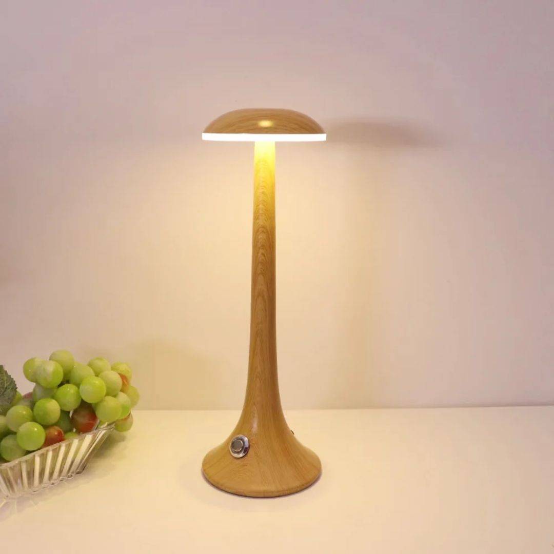 Sharina Svamplampa - Kreativ Bordslampa för Atmosfär - 2 / Mörkt Trä