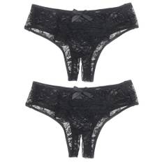 ohyeahlady Blommiga, mjuka stringtrosor med spets, stretchiga tangatrosor, plus storlek, bikinitrosor, hipsterstrosa, sexiga underkläder, storlek L