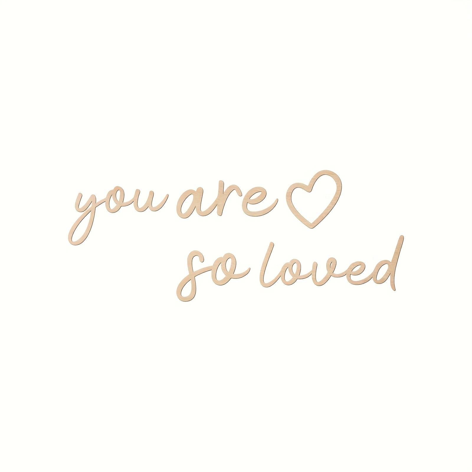 TEMU You Are " Wooden Heart Wall Decor Set - Handwritten Style Playroom/nursery Wall Stickers, Home Hanging Ornament, Perfect Gift For Home, Playroom, And Bedroom