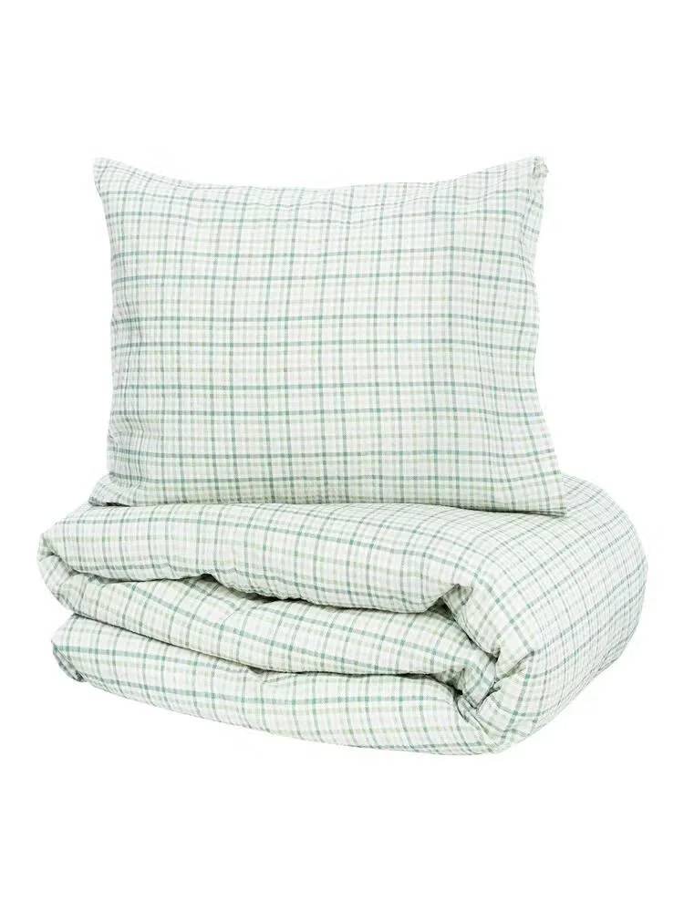 Bäddset Dalskog Bäckebölja Grön 150x210 Kosta Linnewäfveri