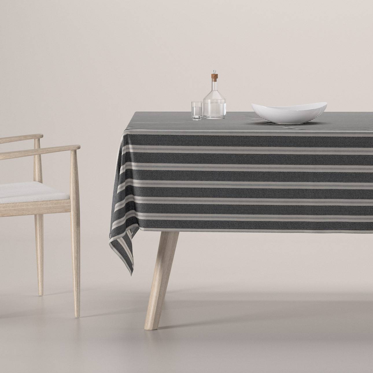 Rektangulære borddug, Sort, grå og naturhvid, Scotti