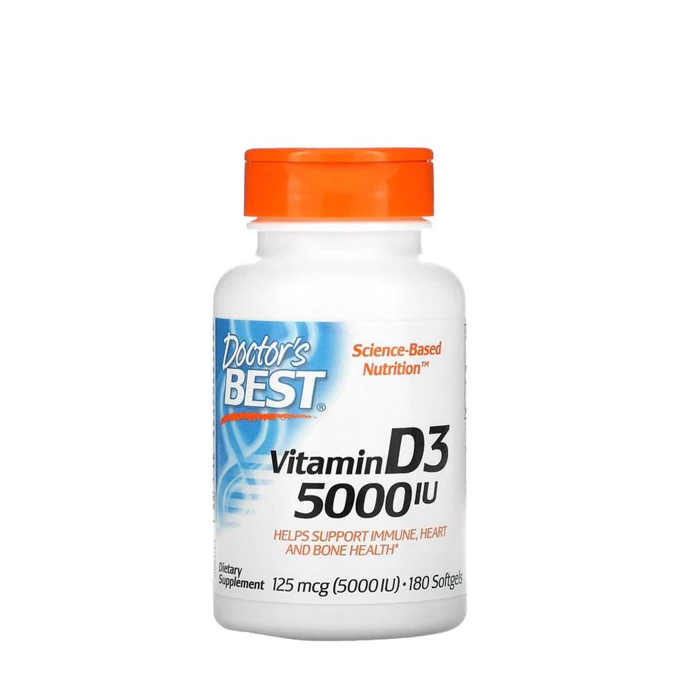 Doctor's Best - Vitamin D3, 5000 IU - 180 softgels