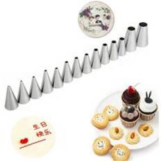 Wanlihao Stainless Steel Round Head Cake Nozzle Cream Icing Piping Tips Cake Decorating Tools