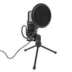Gaming PC USB-mikrofon, Podcast-kondensatormikrofon med Popfilter och Stativ, Brusreducering, RGB-datormikrofon för Spel, Videosamtal och Musikskapande