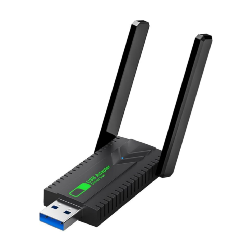 Trådløs WiFi-dongleadapter til pc, 1300 Mbps USB Dual Band 5 GHz/2,4 GHz trådløs netværksadapter med høj Gai
