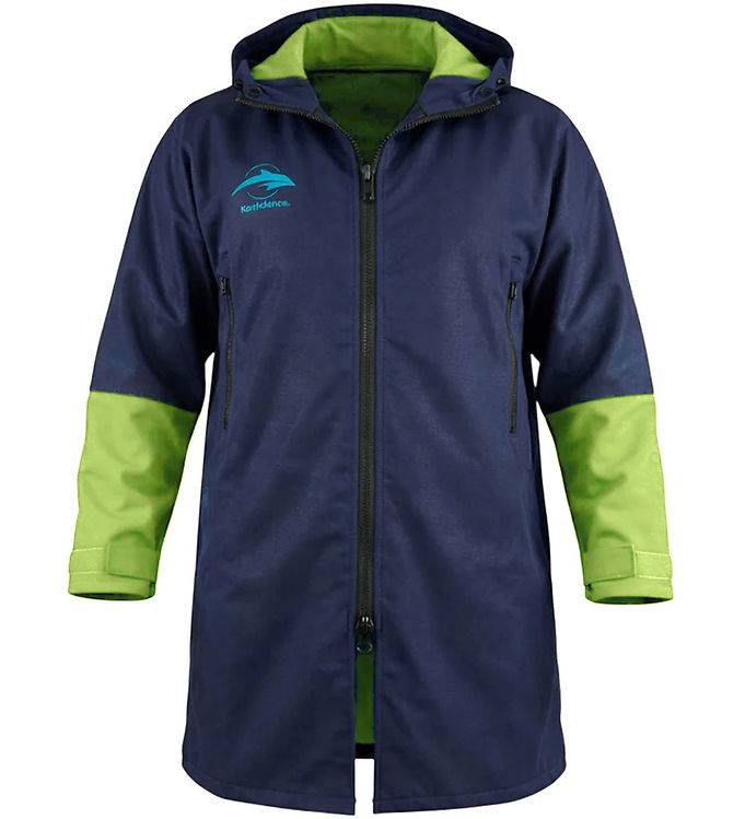 Konfidence Badponcho - Warma Robe - Marinblå/Lime - Konfidence - 10-14 år (140-164) - Badrock