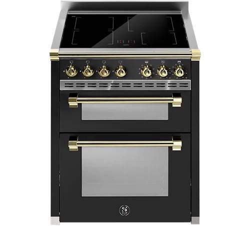 Ascot - Combi-Steam - Induktionskomfur 70 cm (2 ovne) - Sort/Messing - Steel.