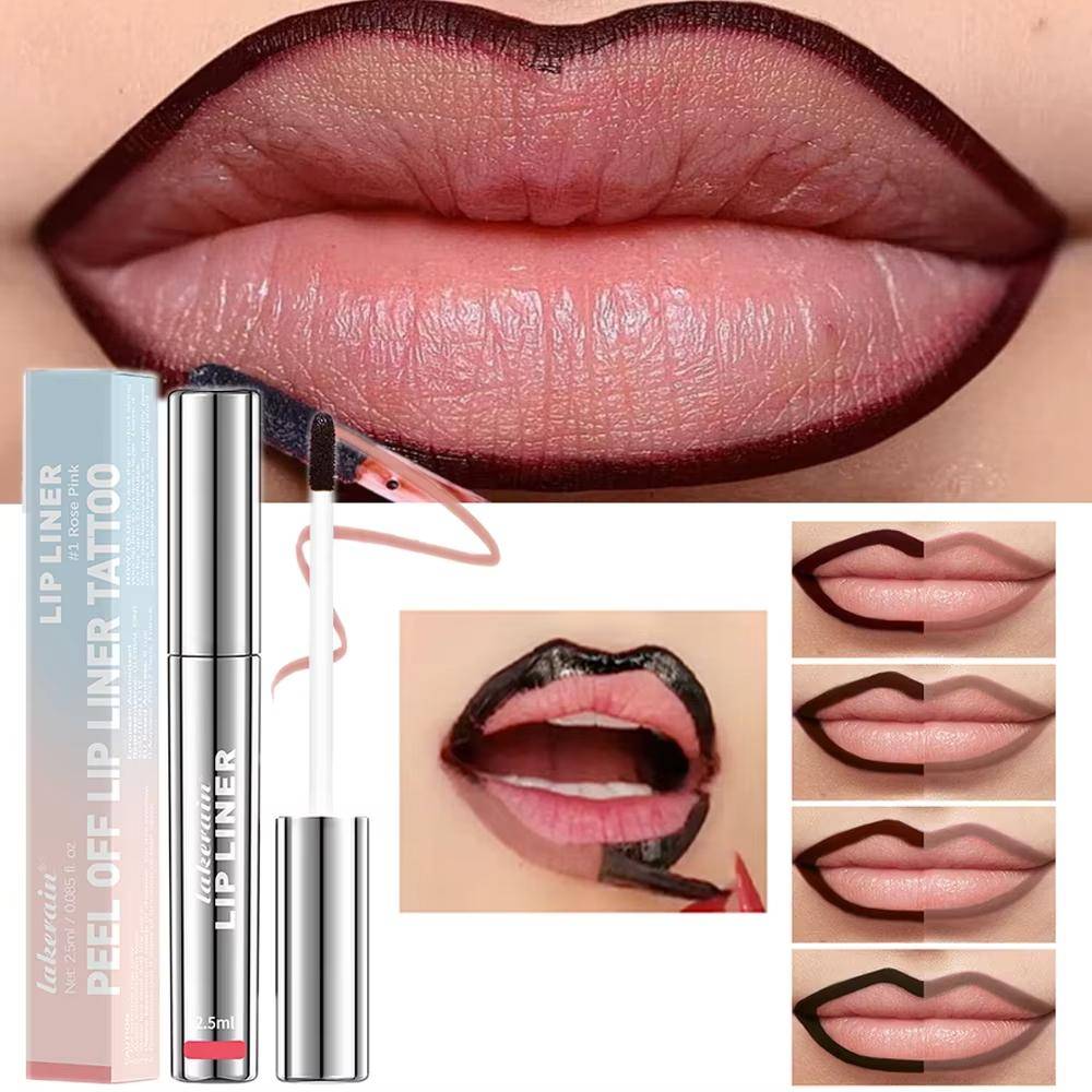 Vattentät Lip Liner Peel Off Tatuering Läppglans Vattentät Långvarig Matt Läppnyans Brun Kontur Avrivbar Läppar Fläck Kosmetisk