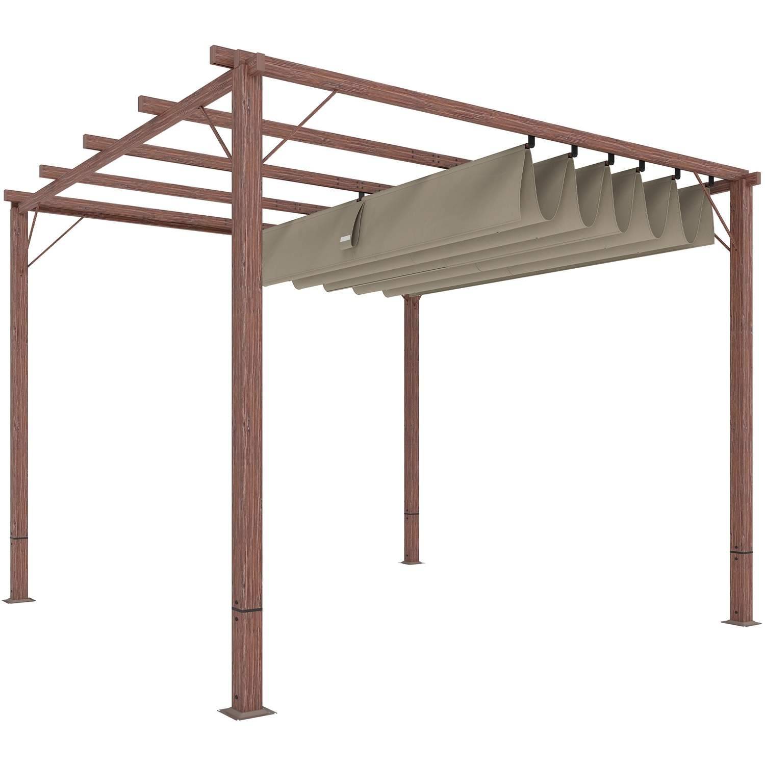 Justerbar 3x3m pergola – aluminiumram, UPF30+ skärm