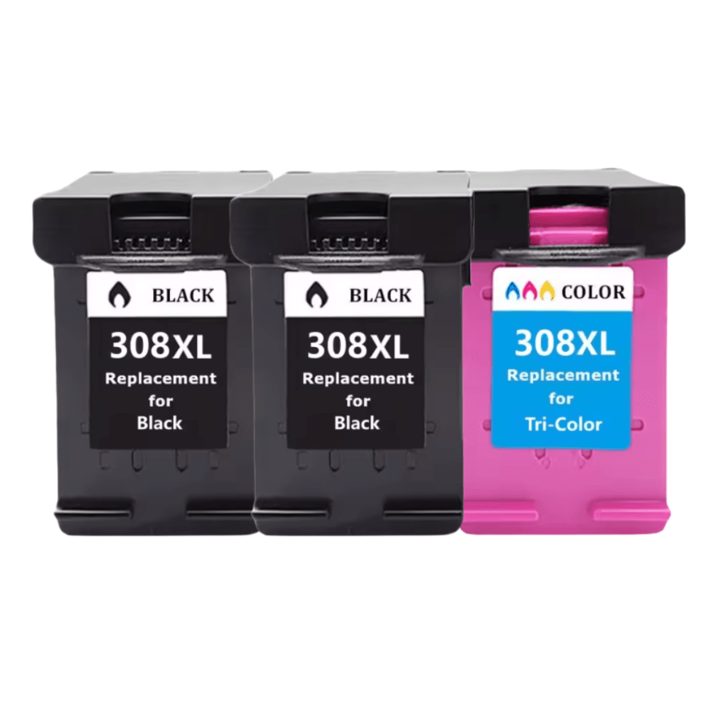Pakke sæt HP 308XL 2 Sorte, 1 farve alternativ 54 ml
