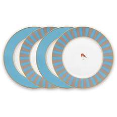 Pip Studio Plates Love Birds Blue-Khaki 17 cm Set of 4 in Gift Box