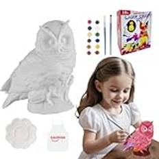 XIAOXIAOYU Owl Art Craft Painting Kit, Owl Lamp Painting Kit | Konst och hantverk målarsats,Owl Night Light Painting Kit, Owl Art and Crafts Set för åldrarna 4+, vuxna, pojkar