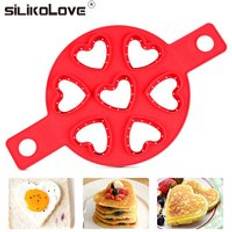 Nonstick pannkaka maker silikon kök pannkaka mögel ägg matlagning verktyg lätt stekt ägg ring maker - Hjärta