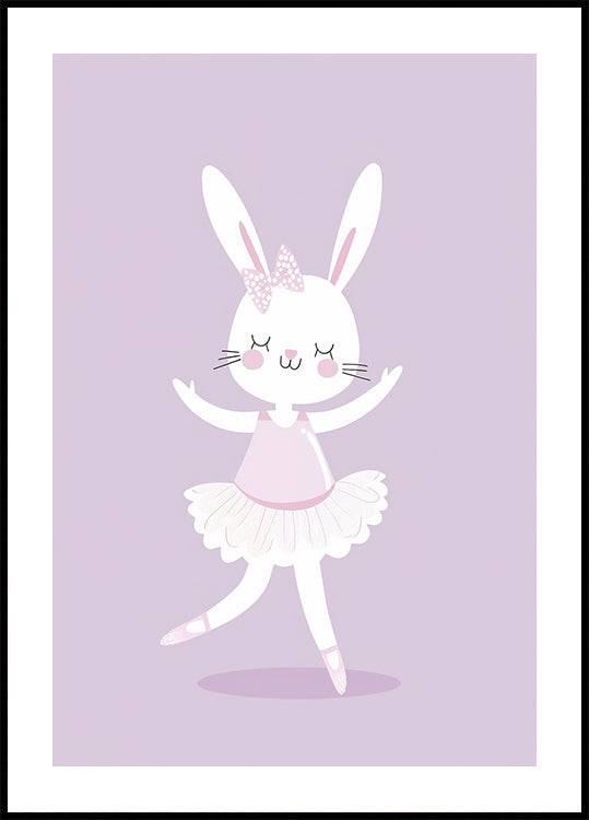 Ballerina Bunny Poster (100x140cm) - Plakater > Djur Posters, Barnväggskonst, Illustrationsposters, BD